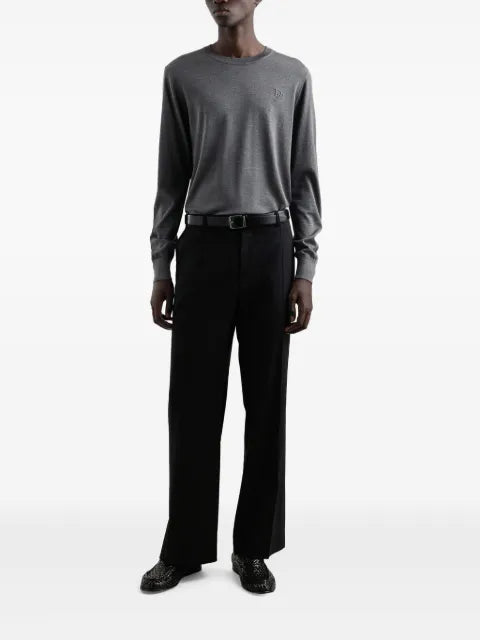 Dolce & Gabbana logo-embroidered silk sweater