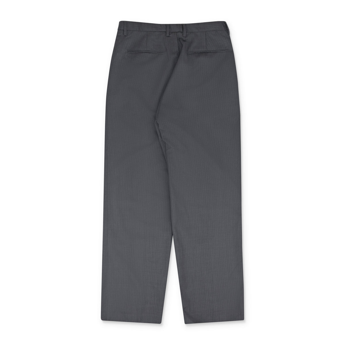 Grey Pleated Striped Trousers