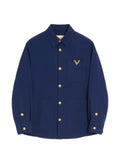 Valentino Garavani cotton gabardine shirt jacket with VGold