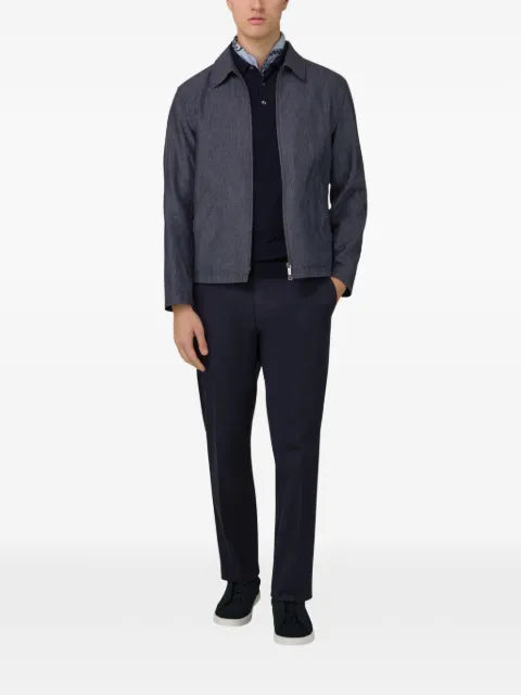 Boggi Milano technical linen bomber jacket
