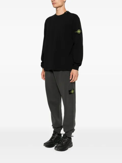 Stone Island logo-patch shoulder-button sweatshirt