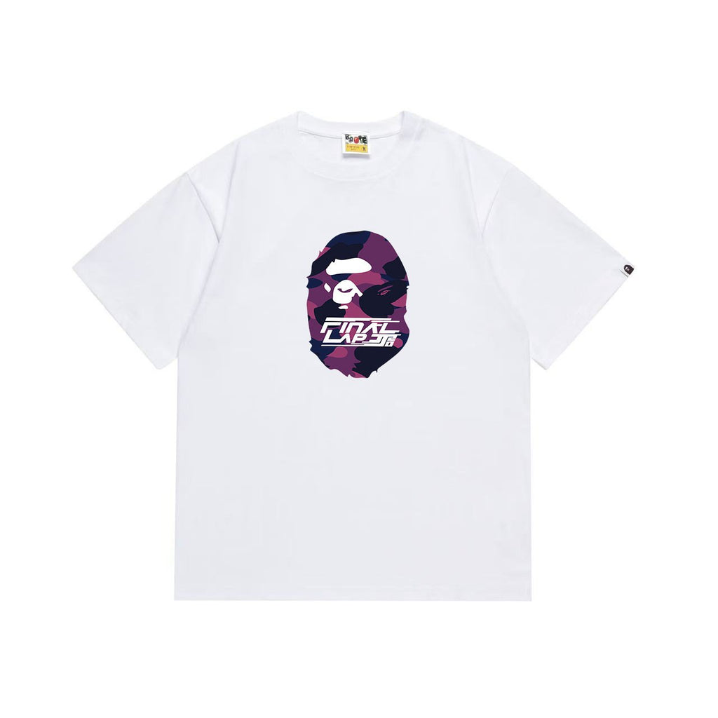 BAPE Purple Face Graphic Short-Sleeve T-Shirt