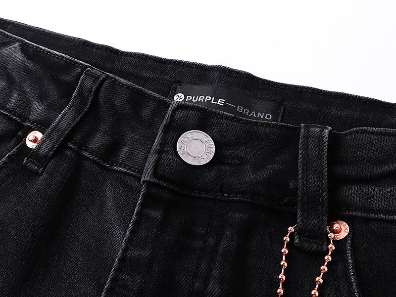 Purple Brand Black Paint-Splatter Distressed Jeans