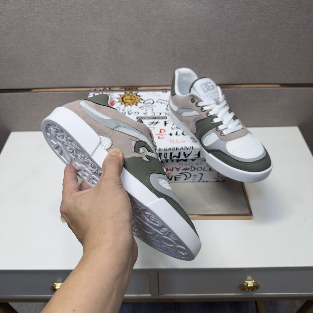 Dolce & Gabbana White, Olive & Taupe Sneakers